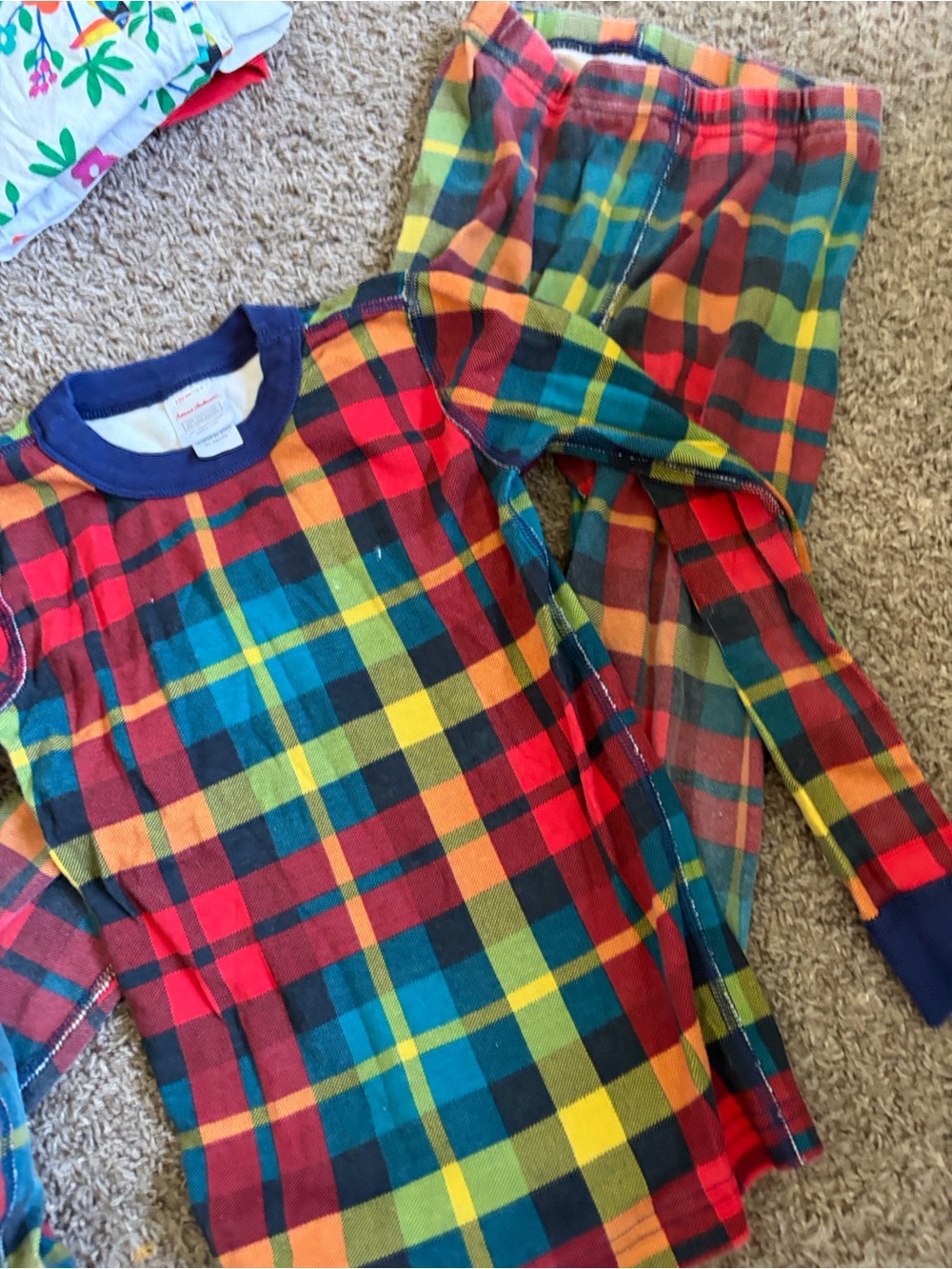 Kids Plaid Long-Sleeve Top and Pants Set - Multi